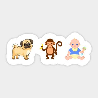 PuppyMonkeyBaby Shirt Sticker